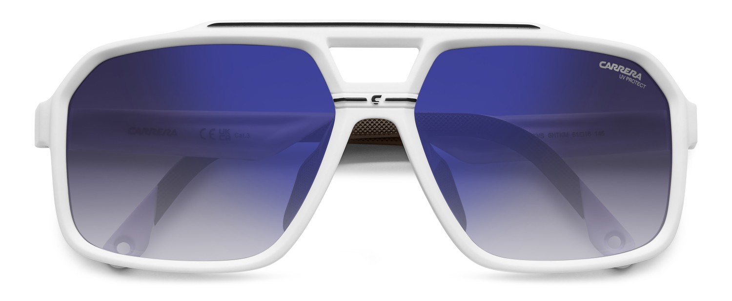 Sonnenbrillen Carrera C Sport 03/S 207991 6HT KM farbe matte white form rechteckig gläser grey mirror shaded