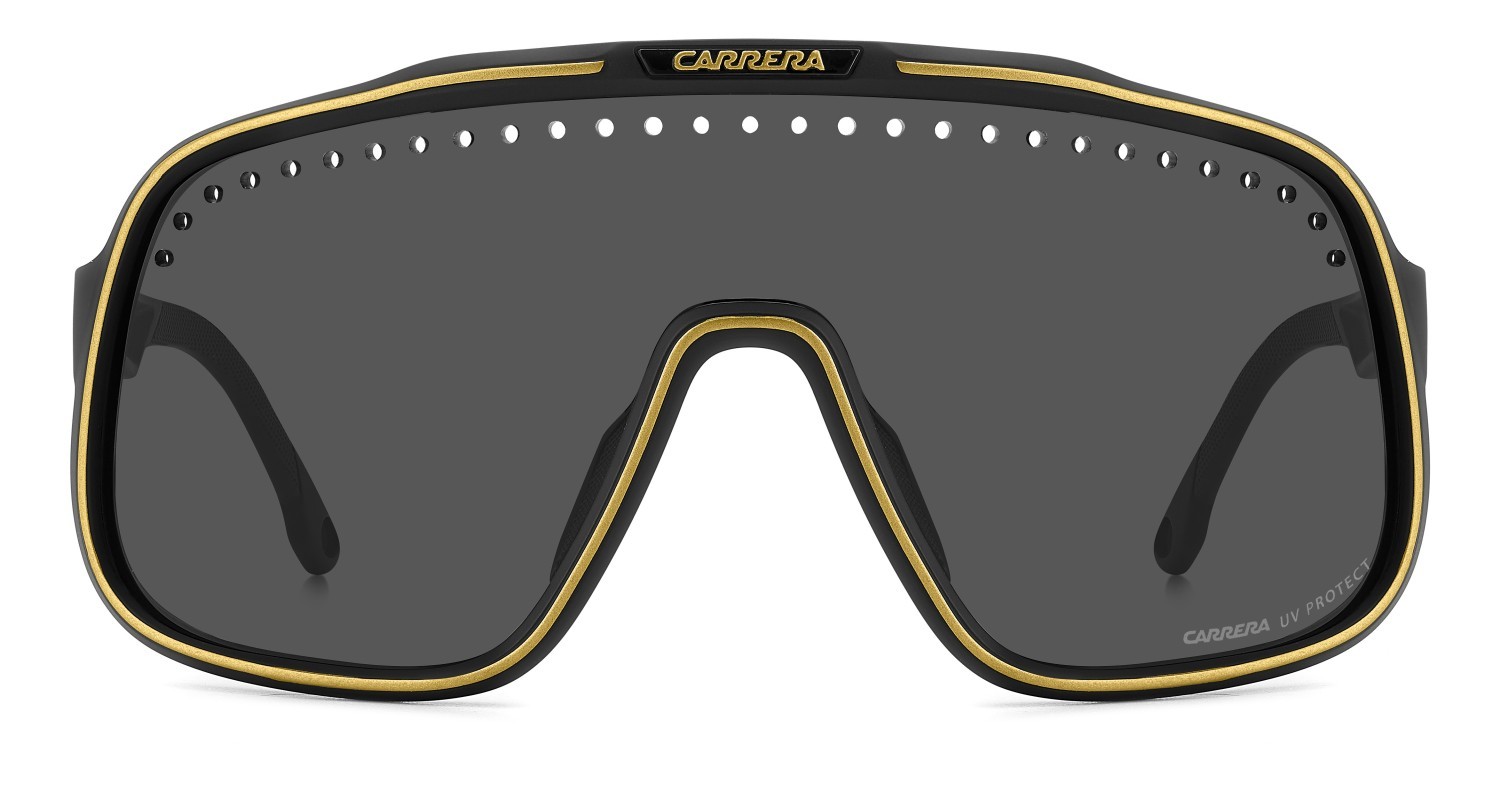 Sunglasses Carrera C Sport 02/S 207992 I46 IR color matte black gold shape mask lenses grey