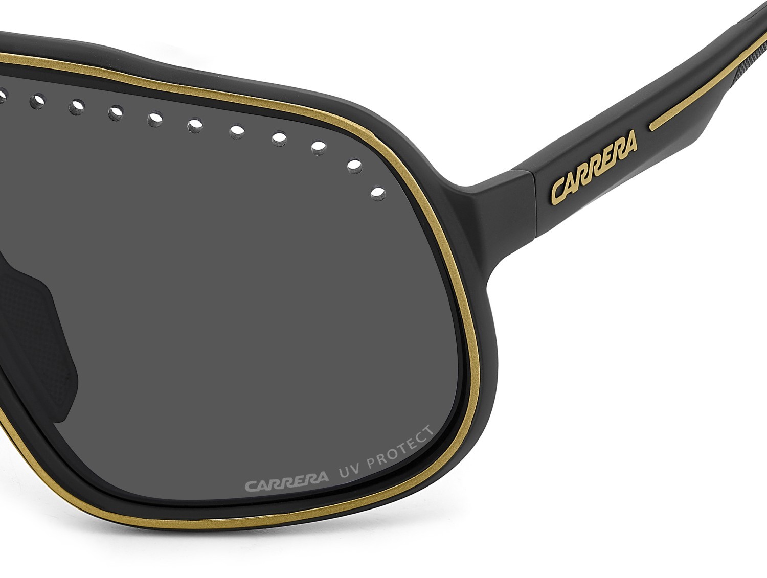 Sunglasses Carrera C Sport 02/S 207992 I46 IR color matte black gold shape mask lenses grey
