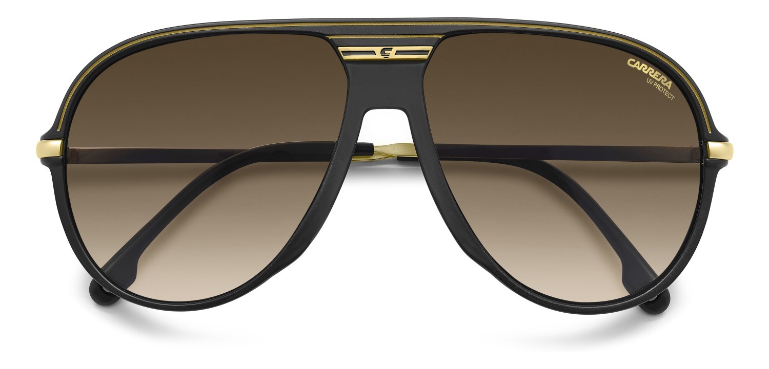Occhiali da sole Carrera C Sport 06/S 207994 I46 86 colore matte black gold forma aviator lenti black brown green antireflex