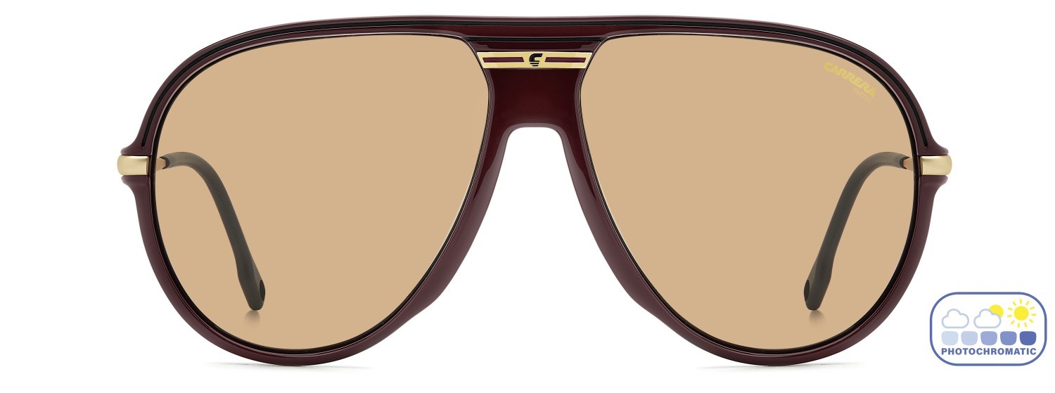 Sunglasses Carrera C Sport 06/S 207994 LHF N8 color burgundy shape aviator lenses orange photochromatic