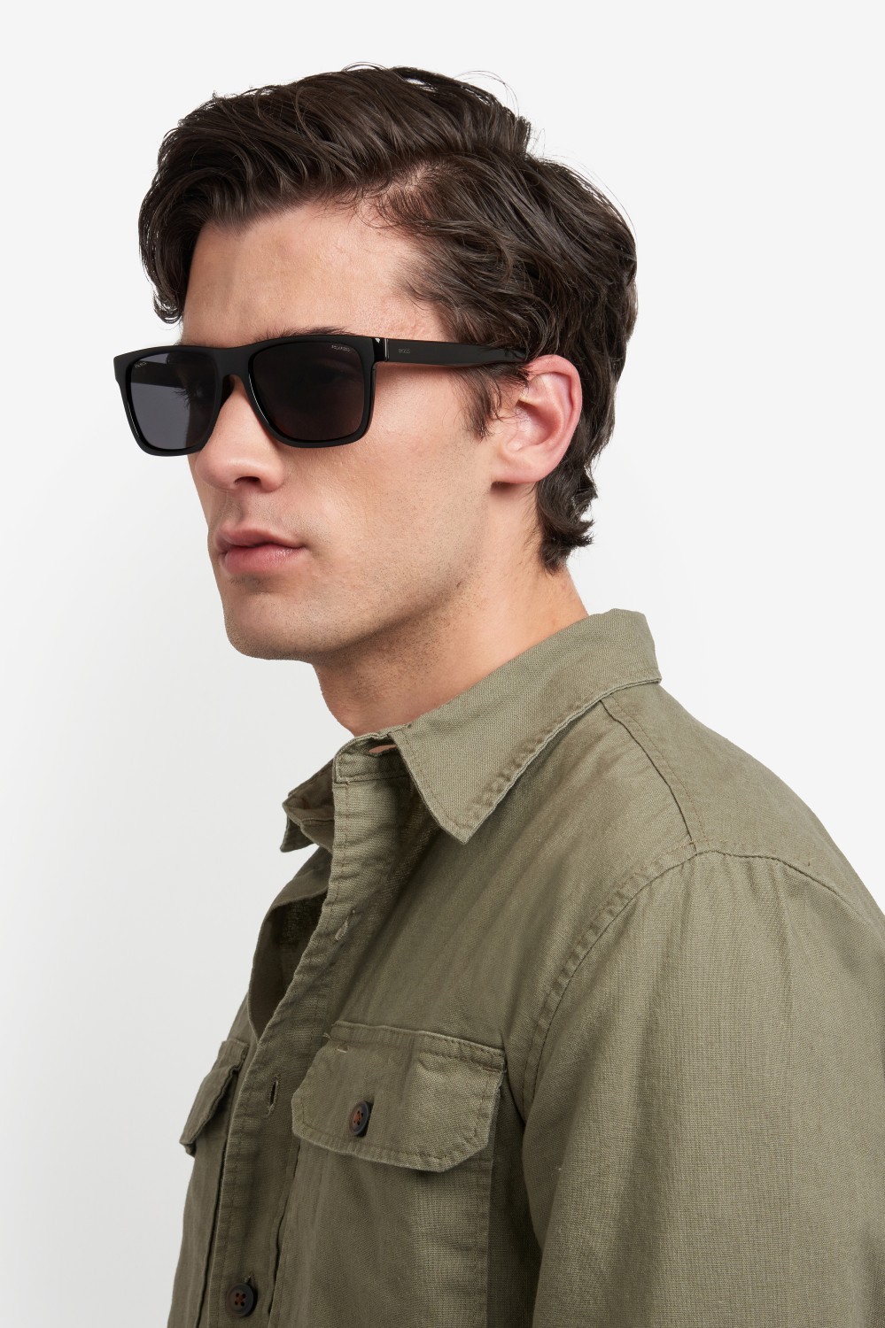 Occhiali da sole Hugo Boss 1759/G 207995 807 M9 colore black forma rettangolare lenti grey polarized