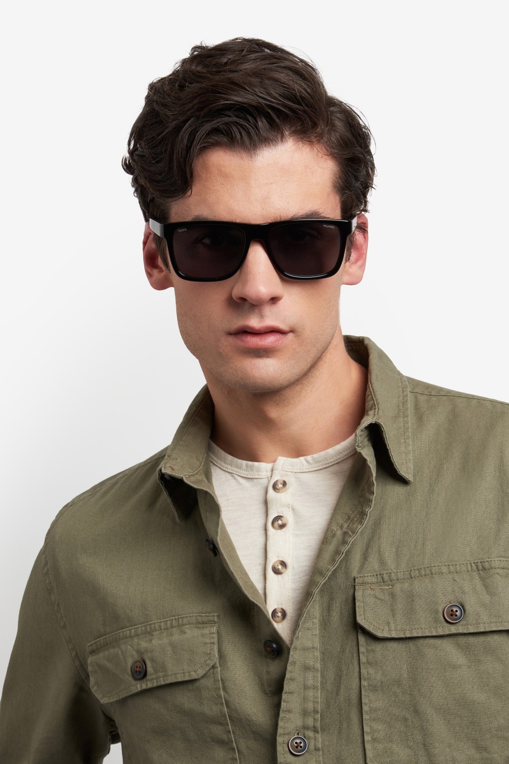Occhiali da sole Hugo Boss 1759/G 207995 807 M9 colore black forma rettangolare lenti grey polarized