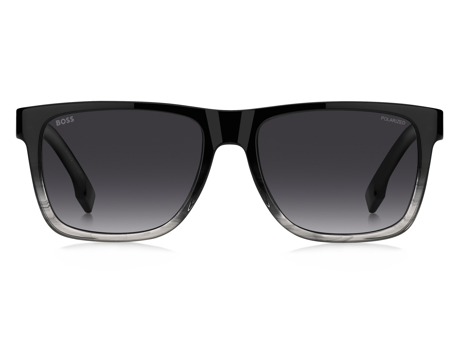 Occhiali da sole Hugo Boss 1759/G 207995 EDM WJ colore black shaded grey forma rettangolare lenti grey shaded polarized