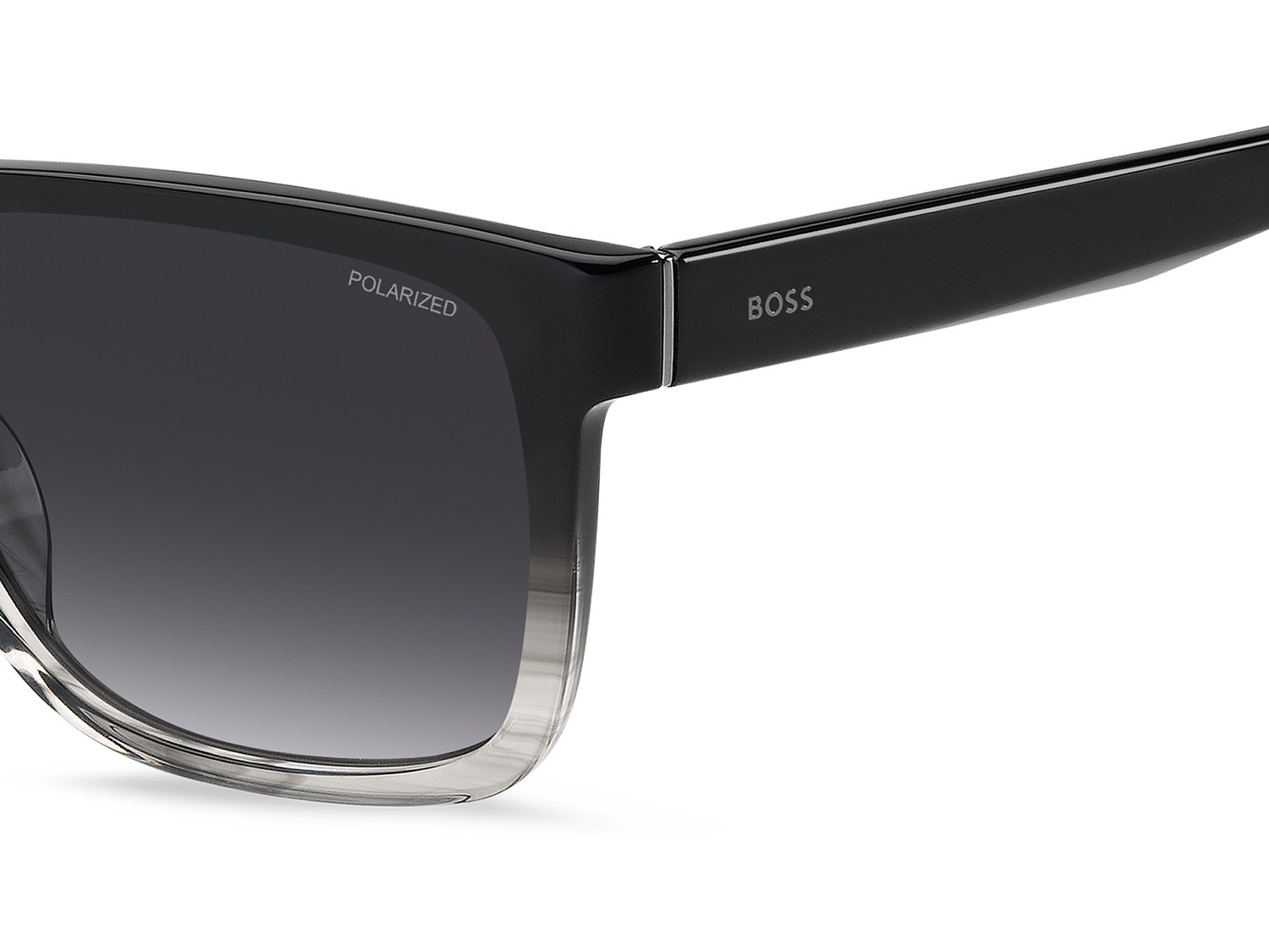Occhiali da sole Hugo Boss 1759/G 207995 EDM WJ colore black shaded grey forma rettangolare lenti grey shaded polarized