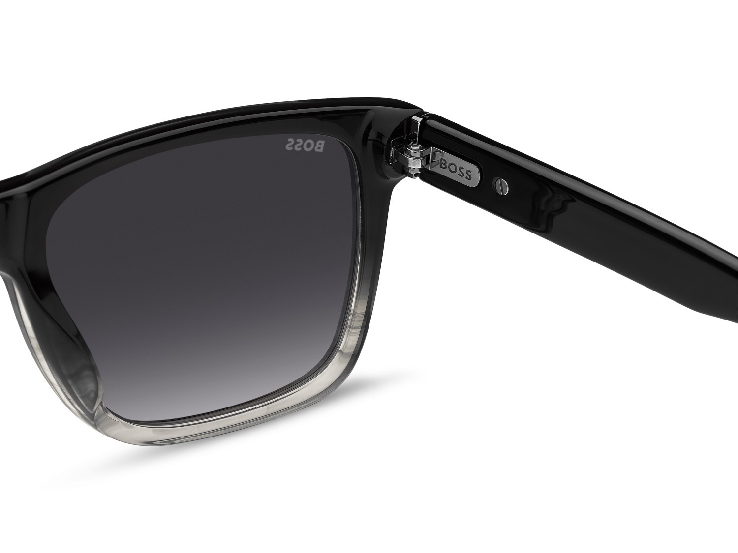 Occhiali da sole Hugo Boss 1759/G 207995 EDM WJ colore black shaded grey forma rettangolare lenti grey shaded polarized