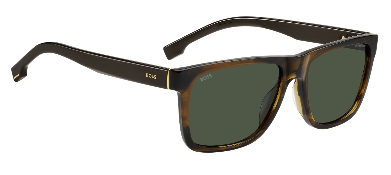Sunglasses Hugo Boss 1759/G 207995 EX4 UC color brown horn shape rectangle lenses green polarized