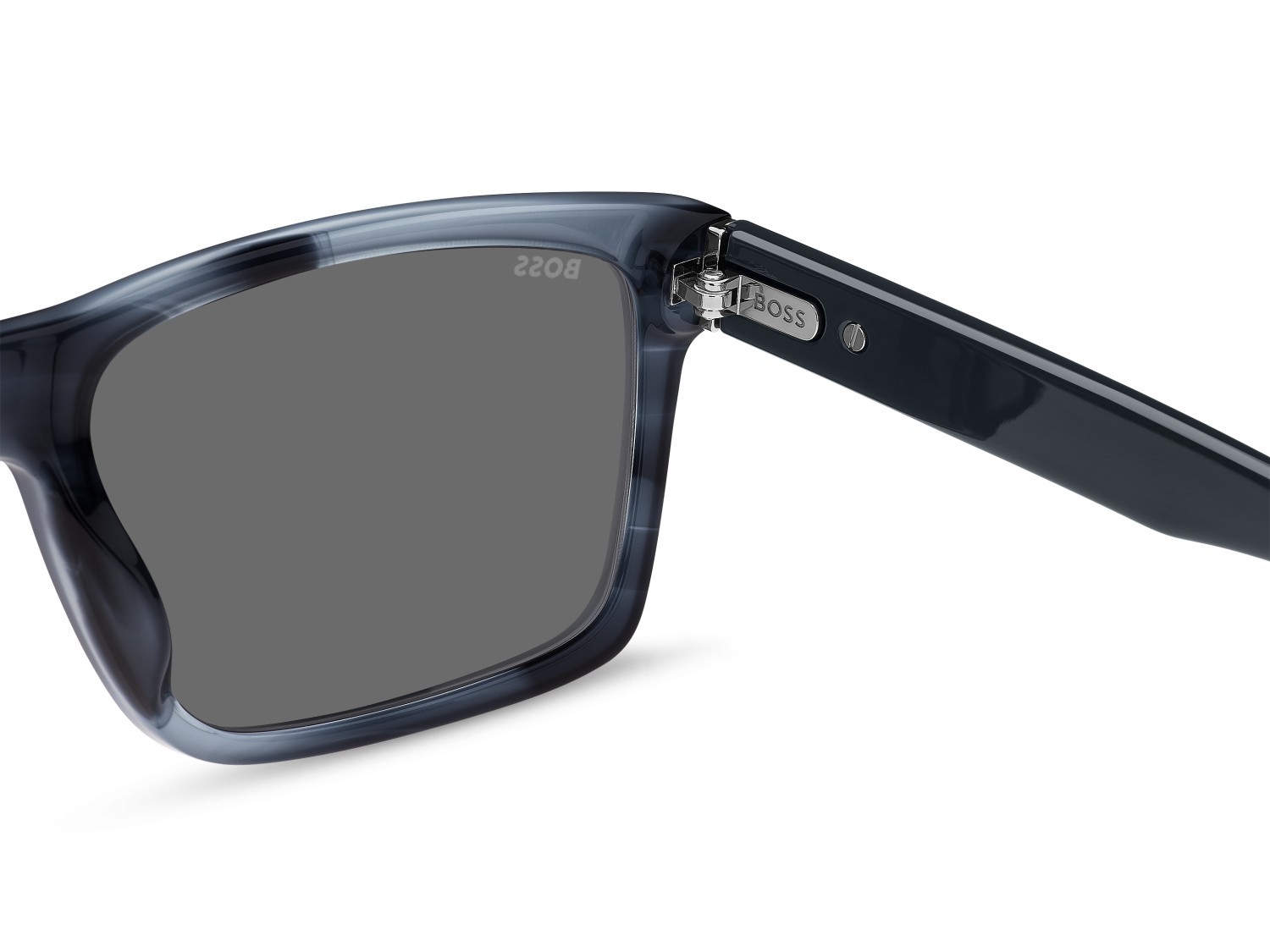 Sonnenbrillen Hugo Boss 1760/G 207996 38I M9 farbe blue horn form rechteckig gläser grey polarized