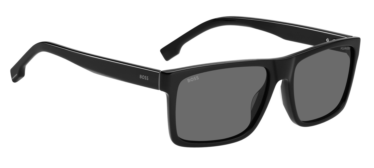 Sunglasses Hugo Boss 1760/G 207996 807 M9 color black shape rectangle lenses grey polarized