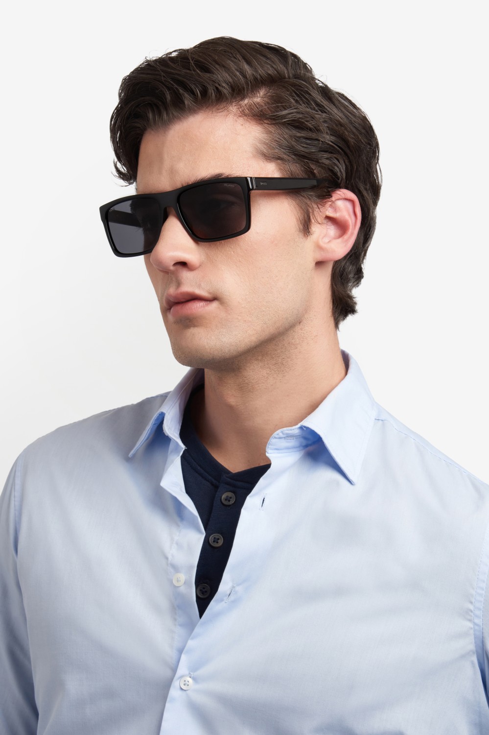 Sunglasses Hugo Boss 1760/G 207996 807 M9 color black shape rectangle lenses grey polarized