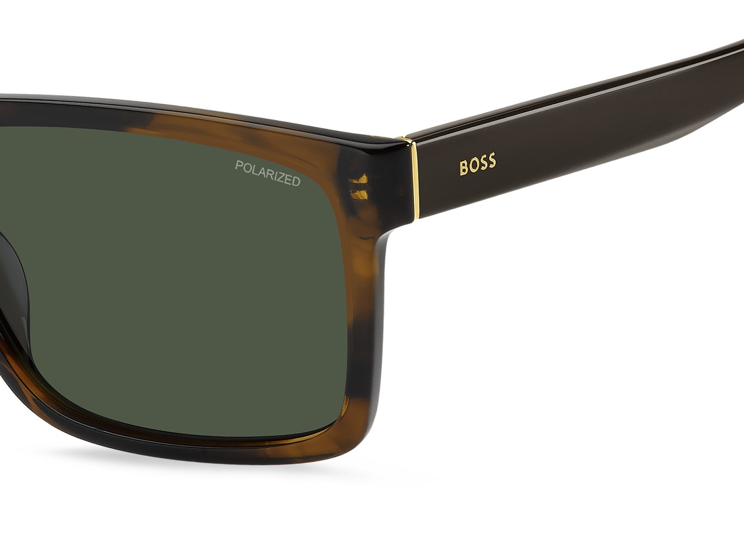 Occhiali da sole Hugo Boss 1760/G 207996 EX4 UC colore brown horn forma rettangolare lenti green polarized