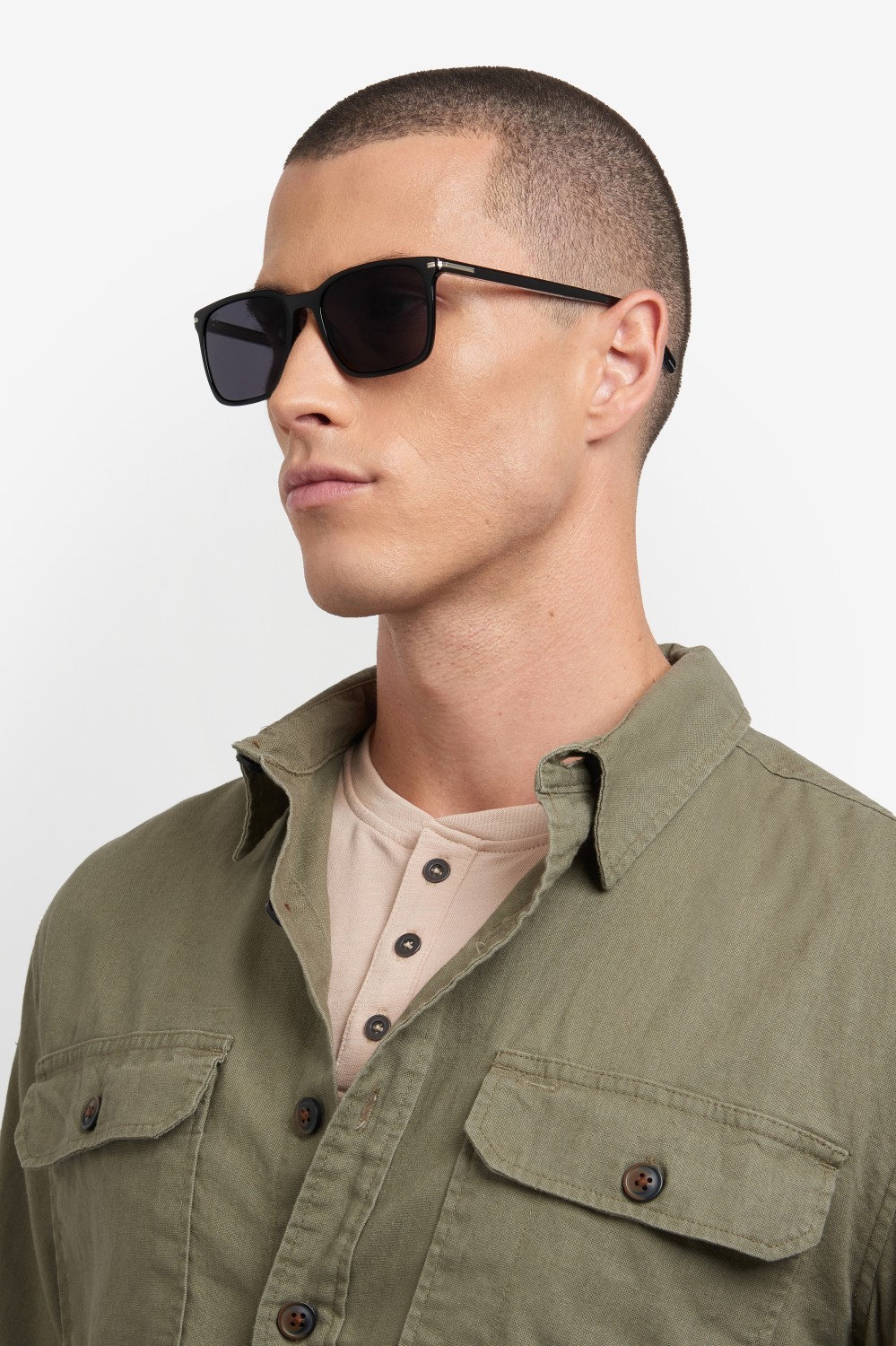 Occhiali da sole Hugo Boss 1749/G 207997 807 IR colore black forma rettangolare lenti grey