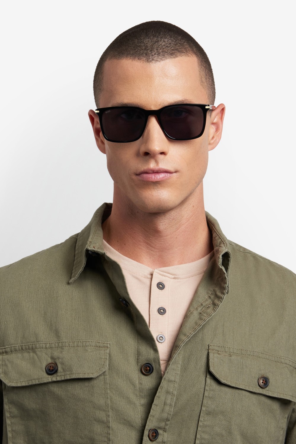Occhiali da sole Hugo Boss 1749/G 207997 807 IR colore black forma rettangolare lenti grey