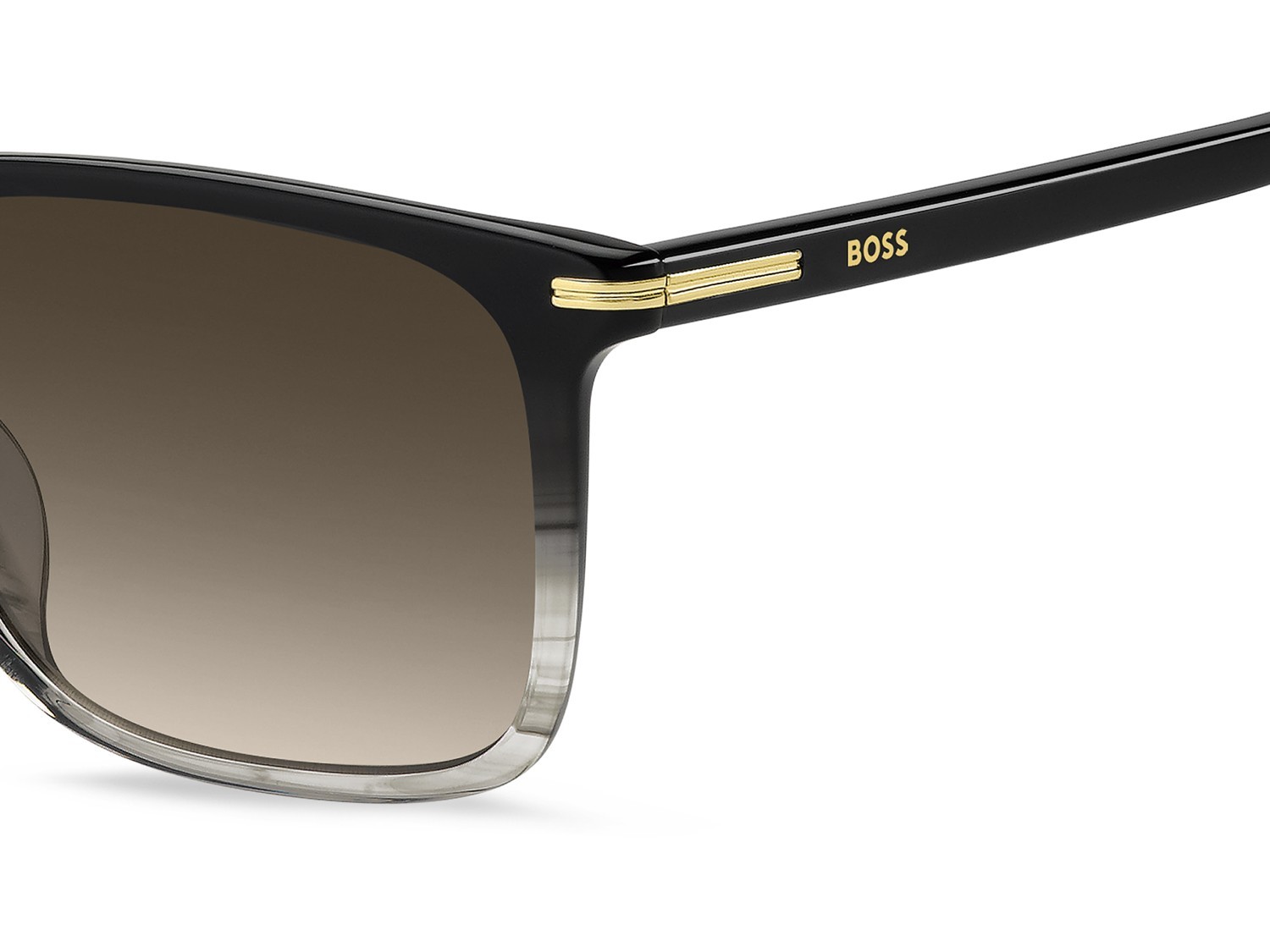 Sunglasses Hugo Boss 1749/G 207997 EDM HA color black shaded grey shape rectangle lenses brown shaded