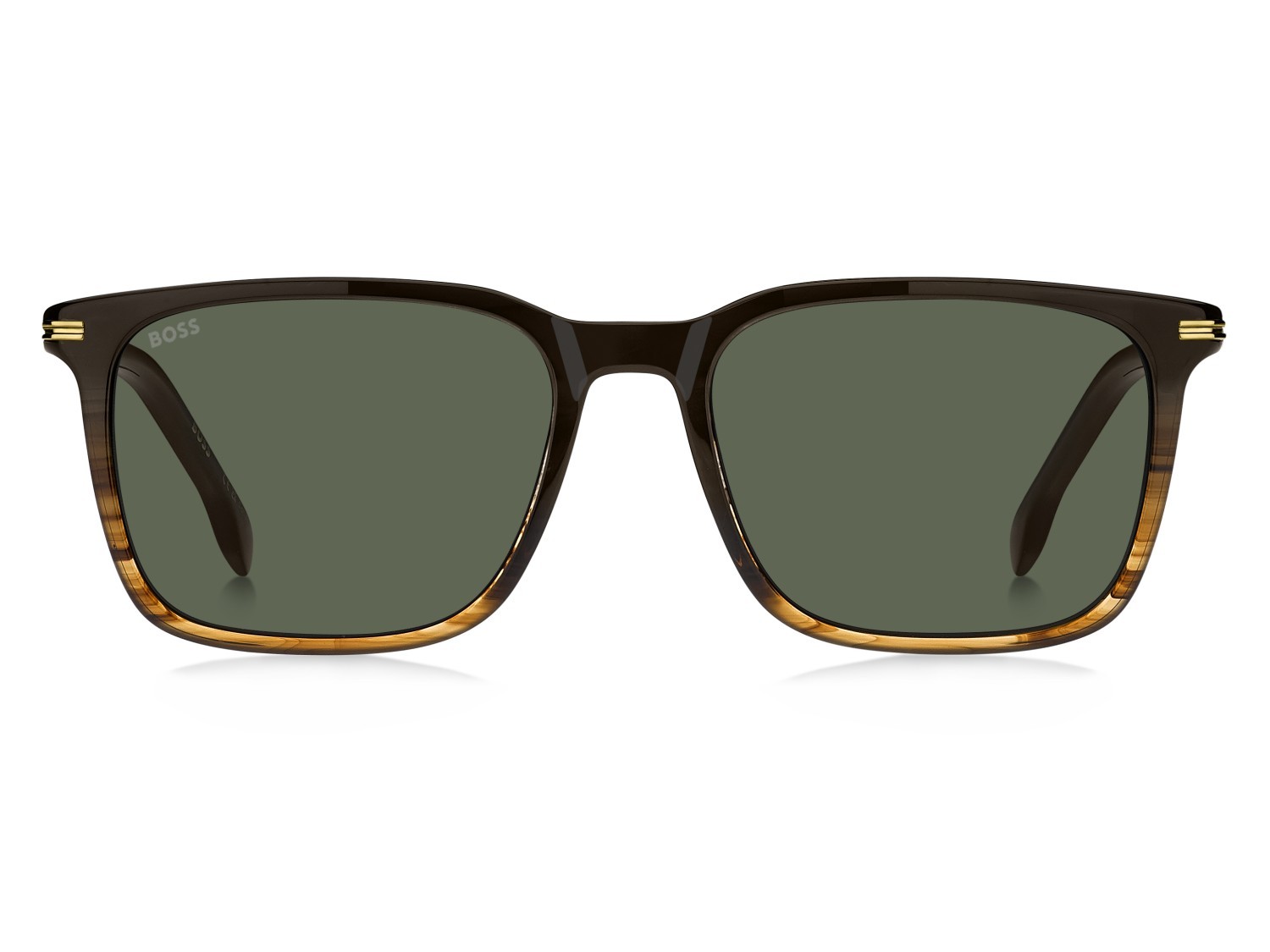 Occhiali da sole Hugo Boss 1749/G 207997 NNG QT colore brown shaded horn forma rettangolare lenti green