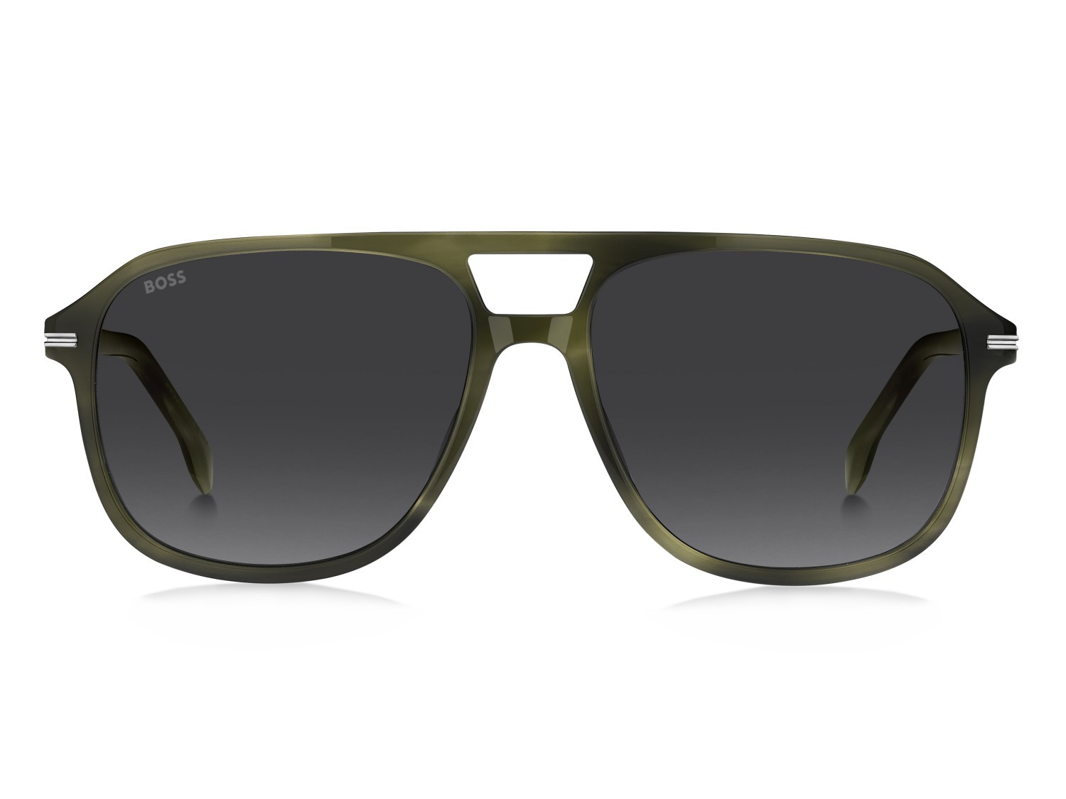 Occhiali da sole Hugo Boss 1751/S 207999 6AK 9O colore green horn forma quadrato lenti dark grey shaded