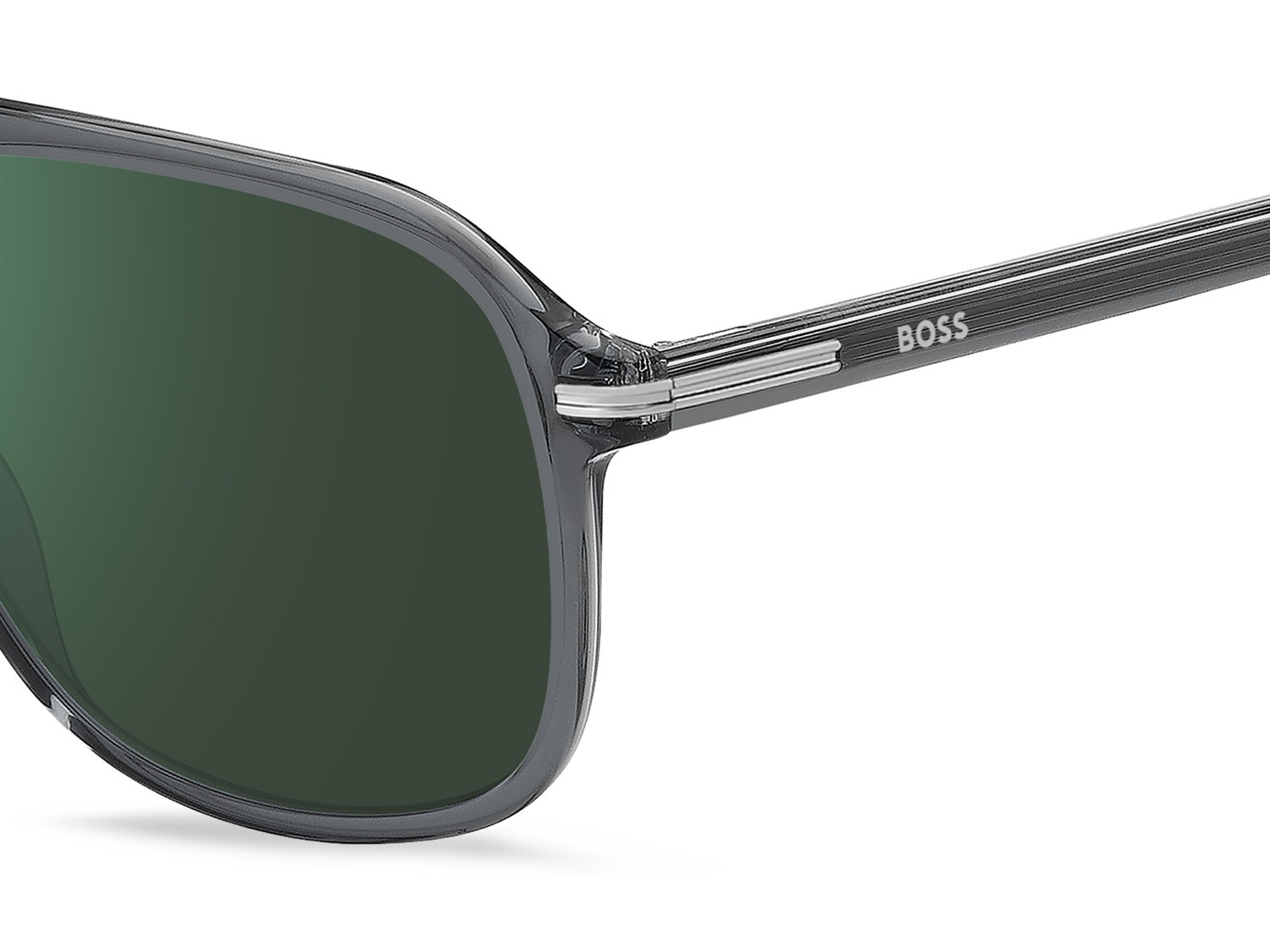 Occhiali da sole Hugo Boss 1751/S 207999 CBL MT colore grey crystal forma quadrato lenti green mirror