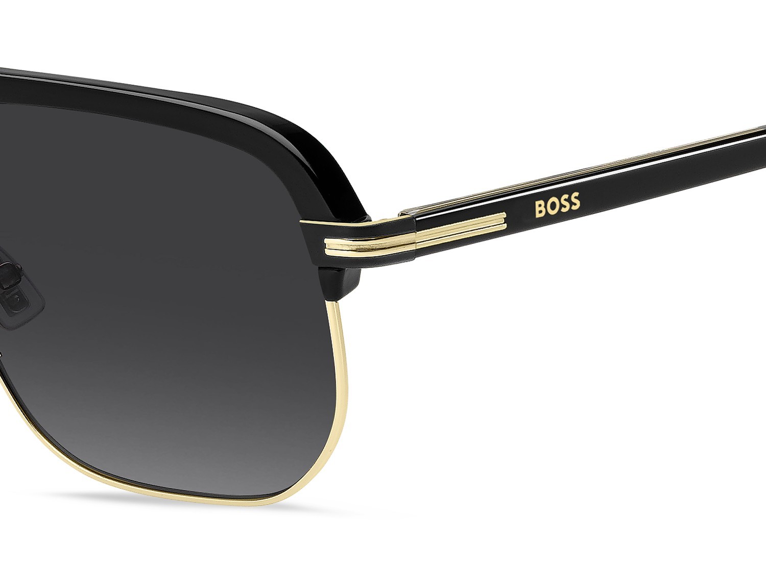 Sunglasses Hugo Boss 1752/S 208000 2M2 9O color black gold shape square lenses dark grey shaded