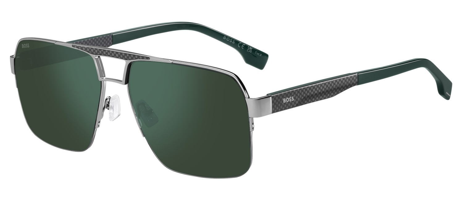 Sonnenbrillen Hugo Boss 1767/S 208010 6LB MT farbe ruthenium form quadratisch gläser green mirror