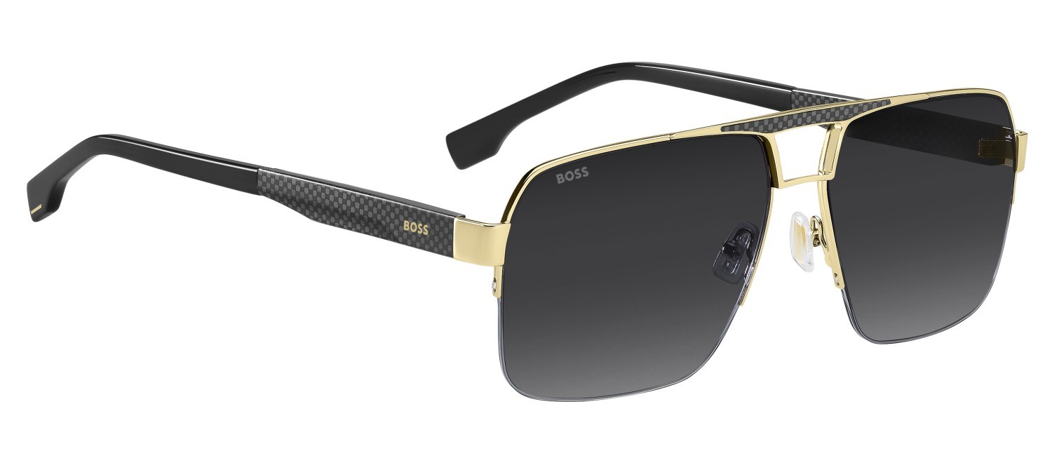 Occhiali da sole Hugo Boss 1767/S 208010 J5G 9O colore gold forma quadrato lenti dark grey shaded