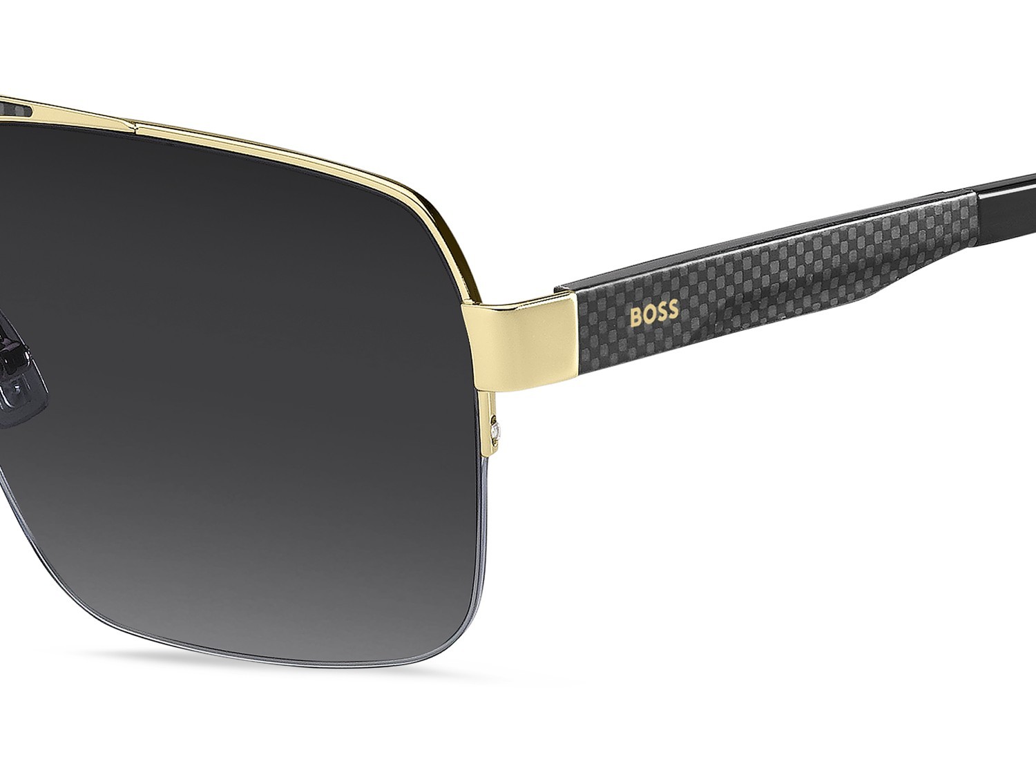 Occhiali da sole Hugo Boss 1767/S 208010 J5G 9O colore gold forma quadrato lenti dark grey shaded