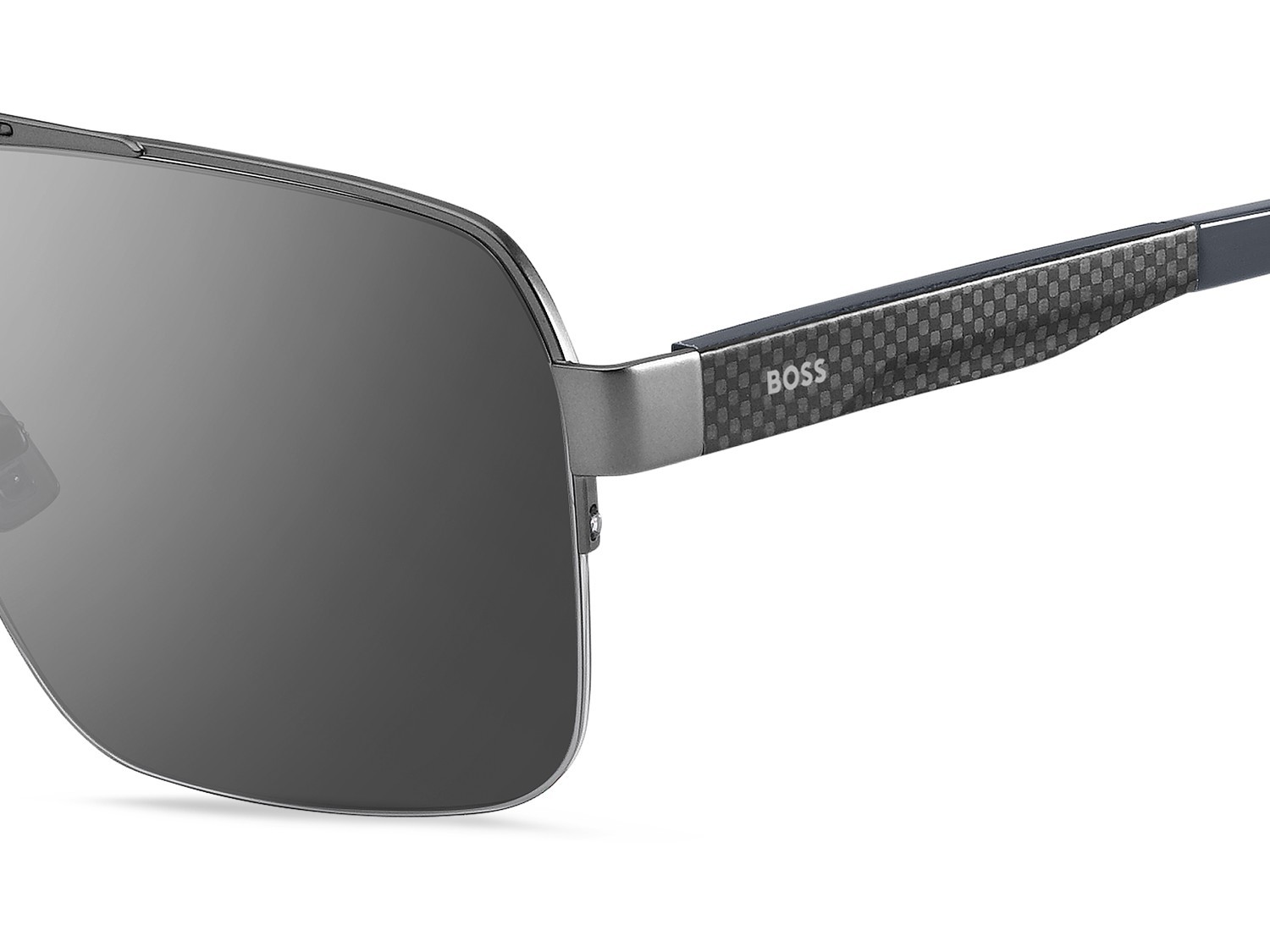 Sunglasses Hugo Boss 1767/S 208010 R80 T4 color matte dark ruthenium shape square lenses silver mirror
