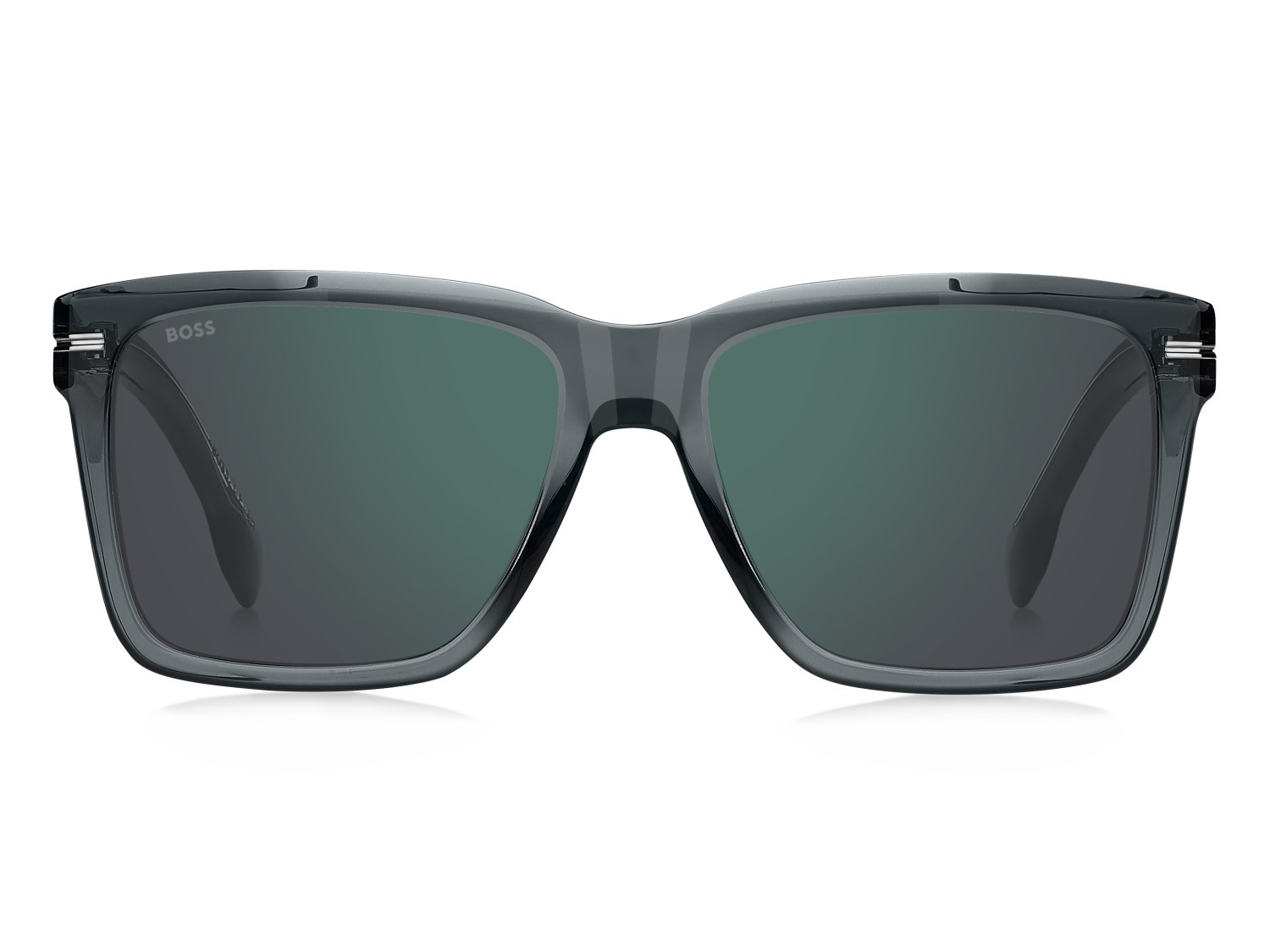 Occhiali da sole Hugo Boss 1745/S 208012 KB7 2G colore grey forma rettangolare lenti green mirror antireflex