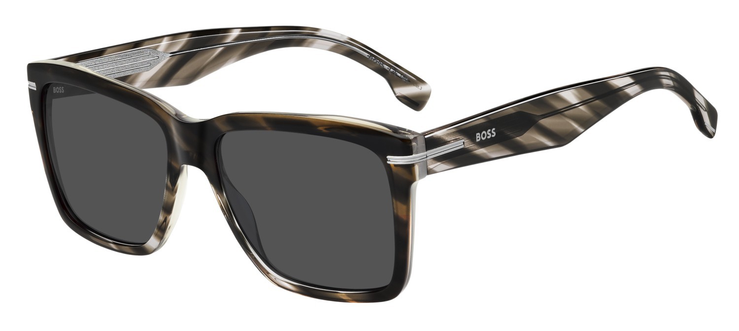 Occhiali da sole Hugo Boss 1745/S 208012 TV7 2K colore brown shaded grey forma rettangolare lenti grey antireflex