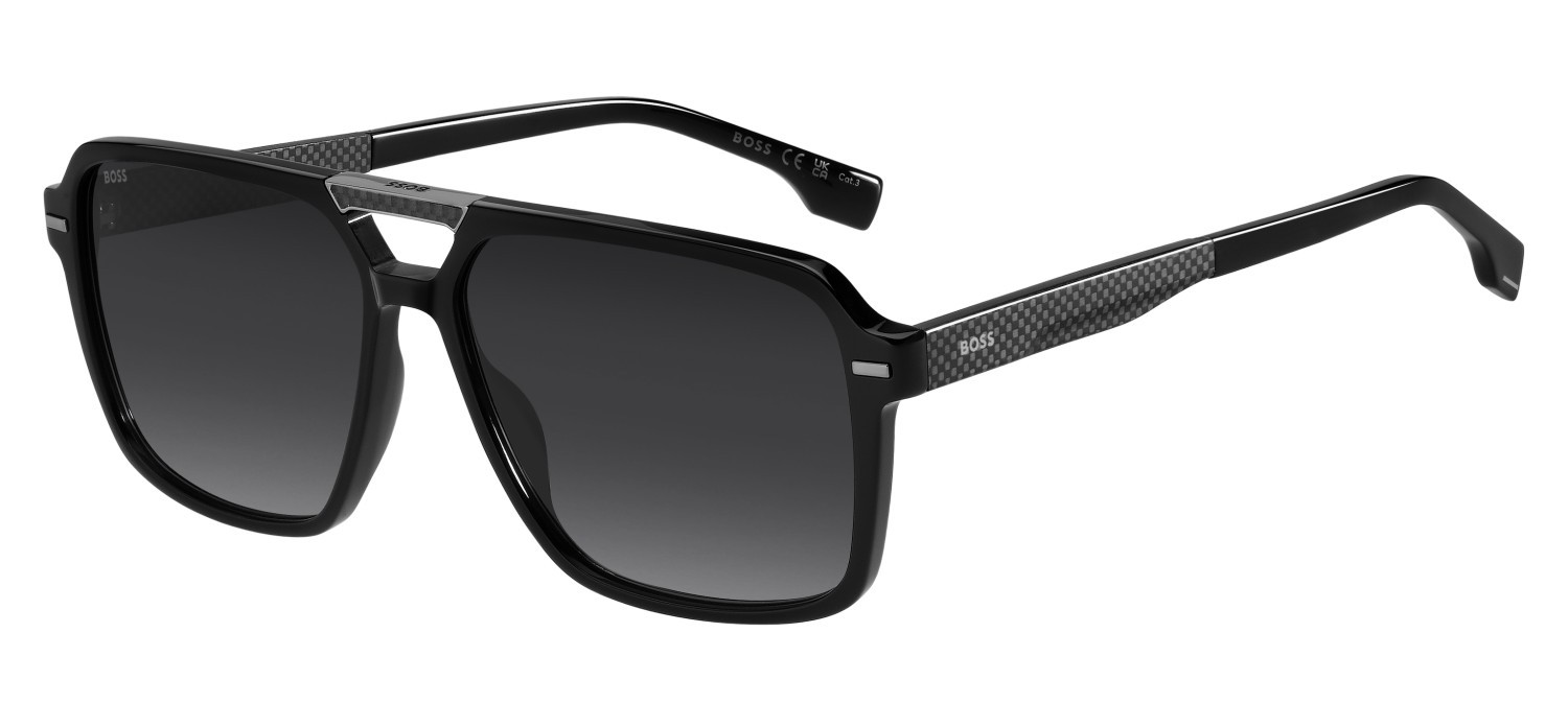 Occhiali da sole Hugo Boss 1766/S 208013 807 9O colore black forma quadrato lenti dark grey shaded