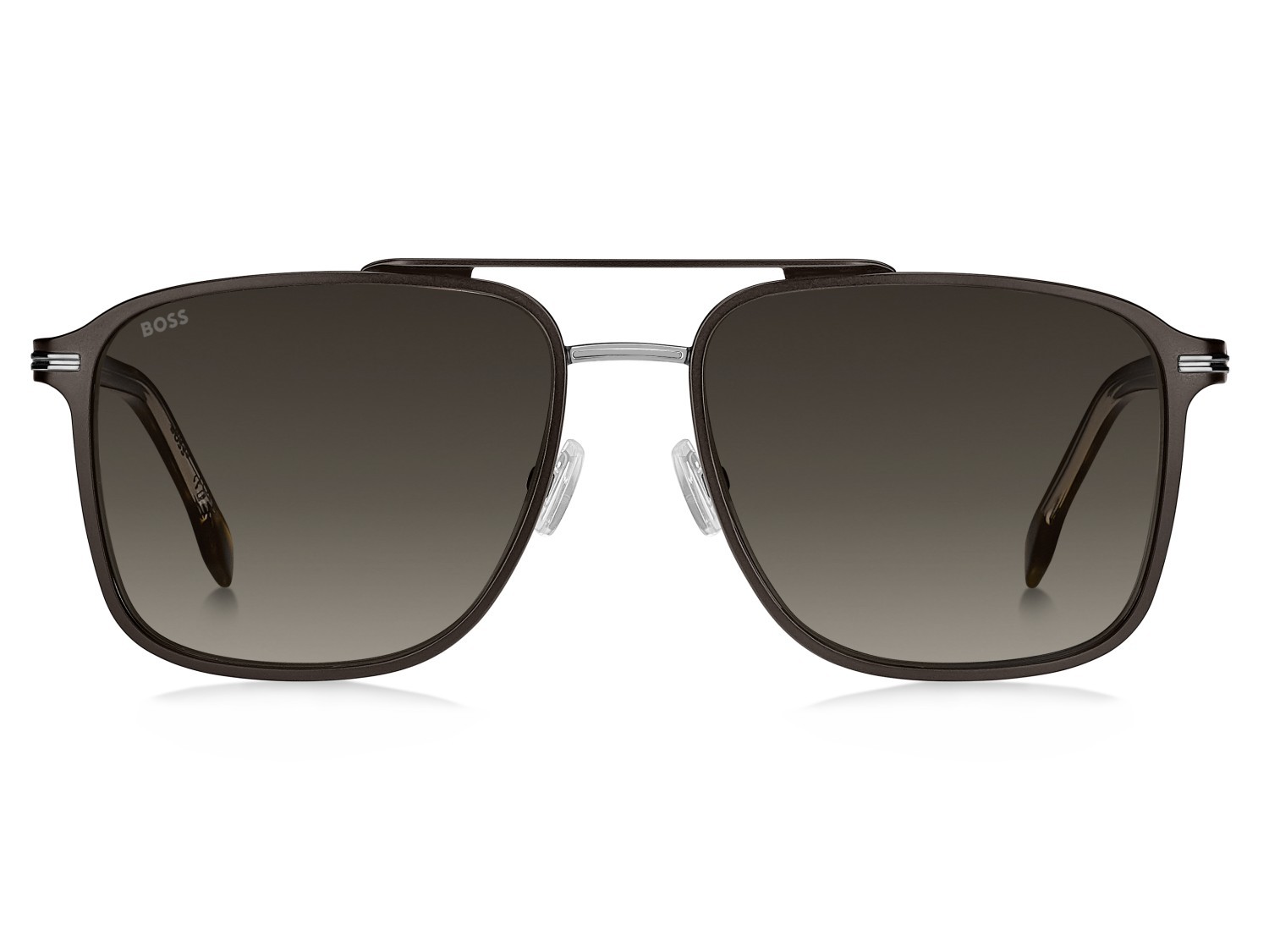Occhiali da sole Hugo Boss 1748/S 208014 AMC HA colore matte brown palladium forma rettangolare lenti brown shaded