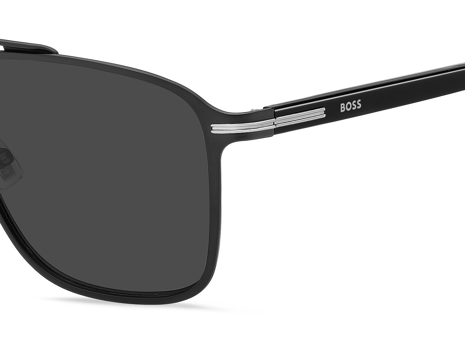 Occhiali da sole Hugo Boss 1748/S 208014 TI7 IR colore matte black ruthenium forma rettangolare lenti grey