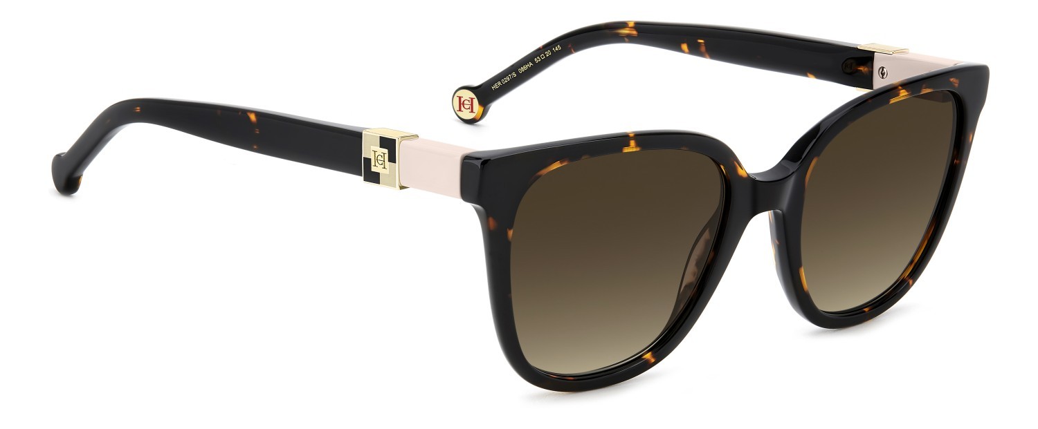 Occhiali da sole Carolina Herrera Her 0297/S 208015 086 HA colore havana forma quadrato lenti brown shaded