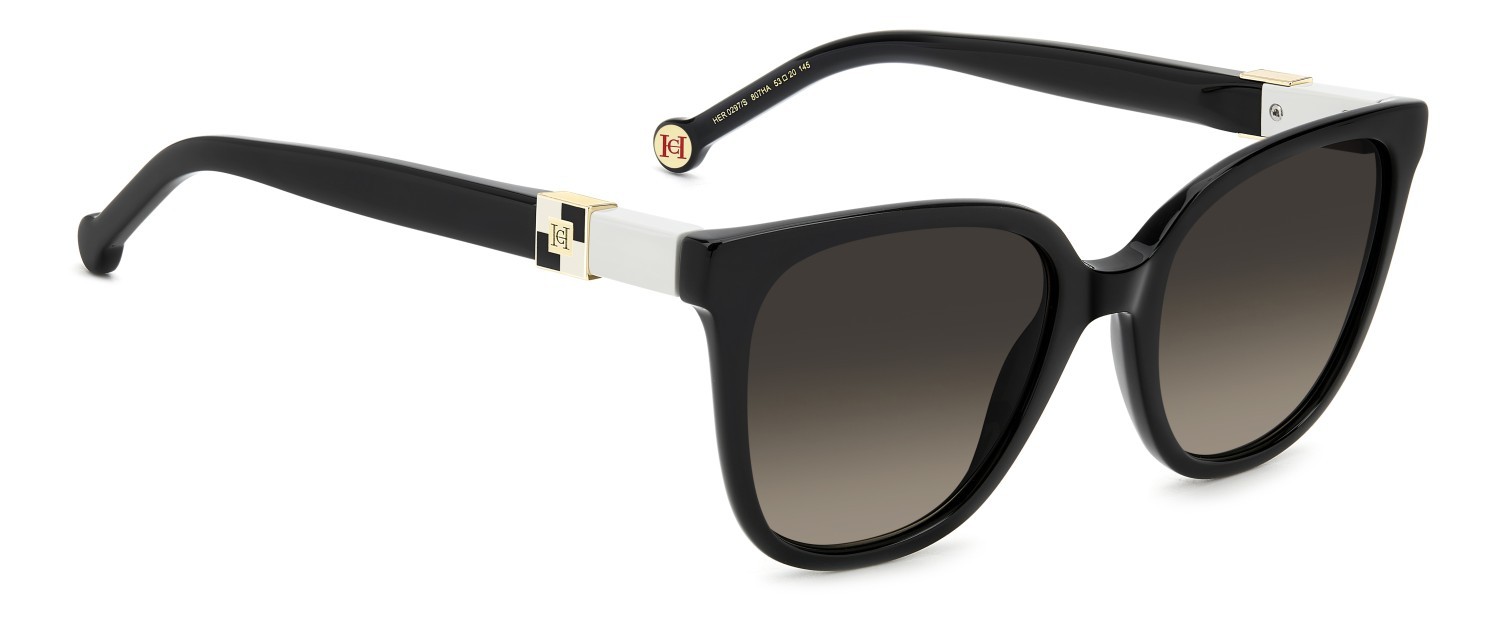 Occhiali da sole Carolina Herrera Her 0297/S 208015 807 HA colore black forma quadrato lenti brown shaded