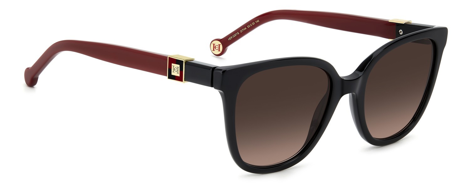 Sunglasses Carolina Herrera Her 0297/S 208015 OIT HA color black red shape square lenses brown shaded