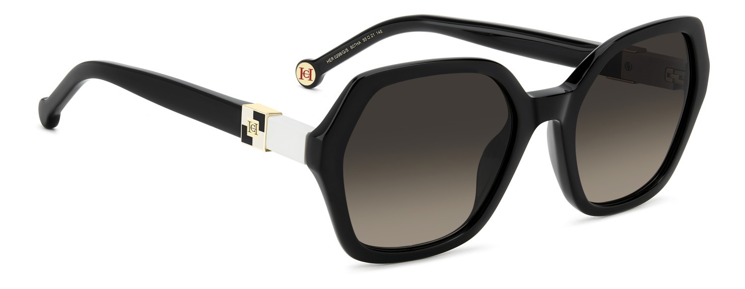 Occhiali da sole Carolina Herrera Her 0298/G 208016 807 HA colore black forma quadrato lenti brown shaded