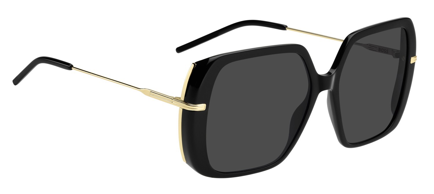 Sunglasses Hugo Boss 1782/S 208017 2M2 IR color black gold shape square lenses grey
