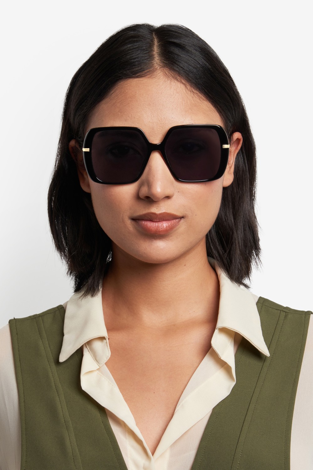 Sunglasses Hugo Boss 1782/S 208017 2M2 IR color black gold shape square lenses grey