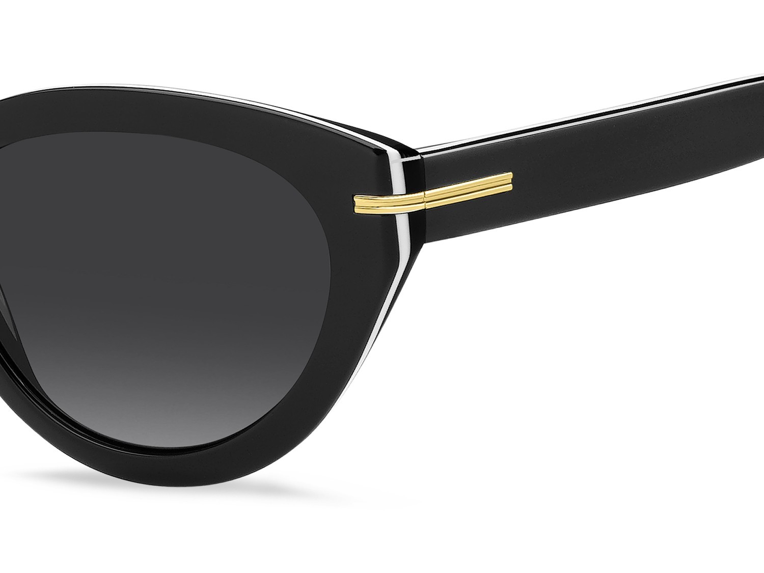 Occhiali da sole Hugo Boss 1779/S 208018 P56 9O colore black white black forma ovale lenti dark grey shaded