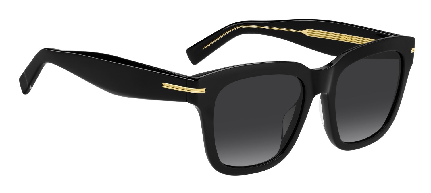 Sunglasses Hugo Boss 1778/G 208019 807 9O color black shape rectangle lenses dark grey shaded
