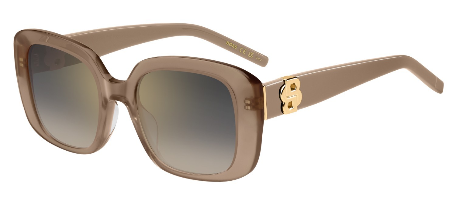 Occhiali da sole Hugo Boss 1791/G 208022 FWM FQ colore nude forma quadrato lenti grey shaded gold mirror
