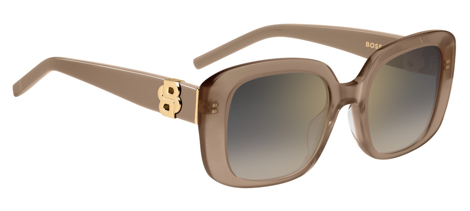 Occhiali da sole Hugo Boss 1791/G 208022 FWM FQ colore nude forma quadrato lenti grey shaded gold mirror