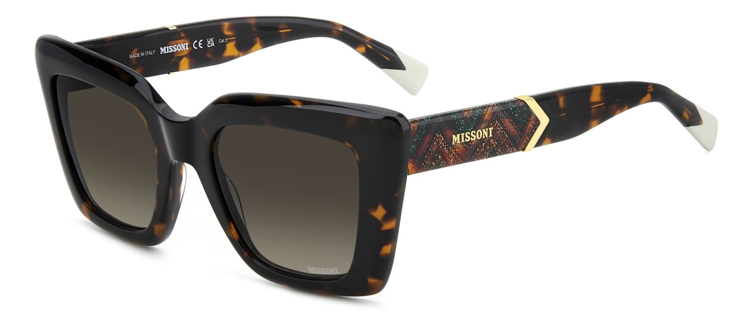 Sonnenbrillen Missoni Mis 0214/S 208023 086 HA farbe havana form cat-eye gläser brown shaded