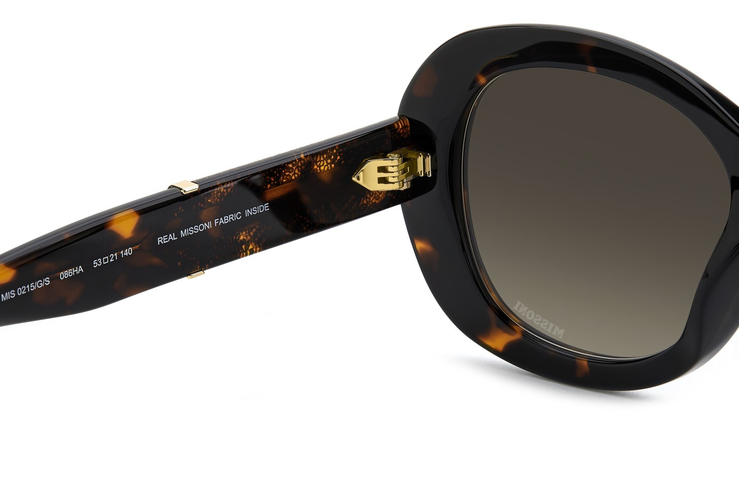 Occhiali da sole Missoni Mis 0215/G 208024 086 HA colore havana forma ovale lenti brown shaded