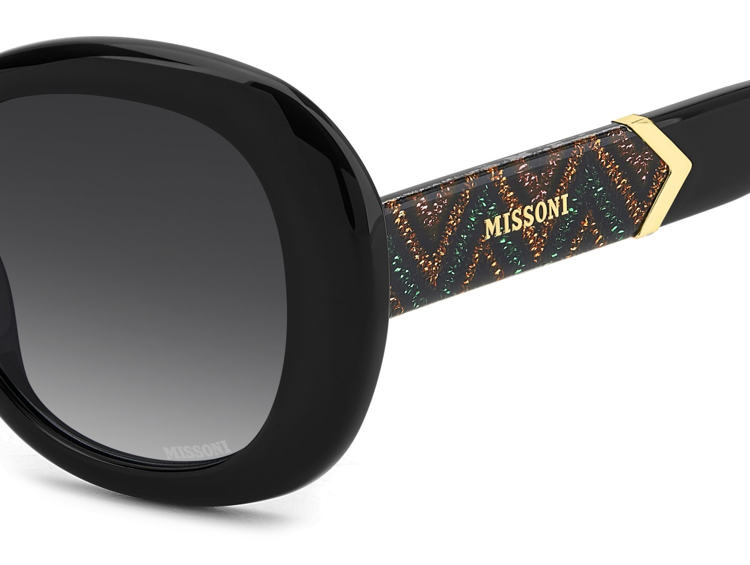Occhiali da sole Missoni Mis 0215/G 208024 807 9O colore black forma ovale lenti dark grey shaded
