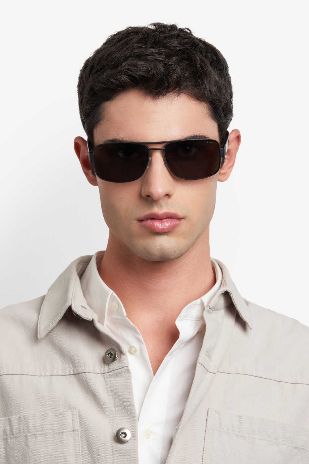 Occhiali da sole Hugo Boss 1761/S 208025 003 M9 colore matte black forma navigator lenti grey polarized