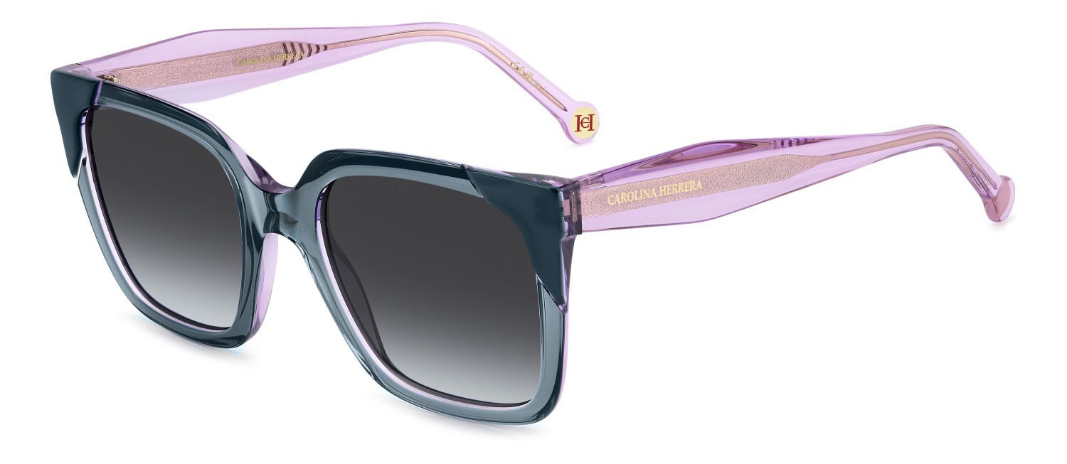 Occhiali da sole Carolina Herrera Her 0288/S 208026 ZI9 9O colore teal forma quadrato lenti dark grey shaded