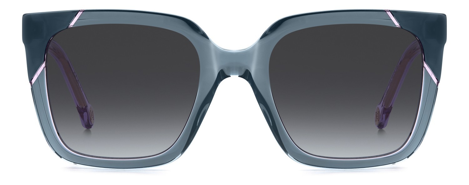 Occhiali da sole Carolina Herrera Her 0288/S 208026 ZI9 9O colore teal forma quadrato lenti dark grey shaded