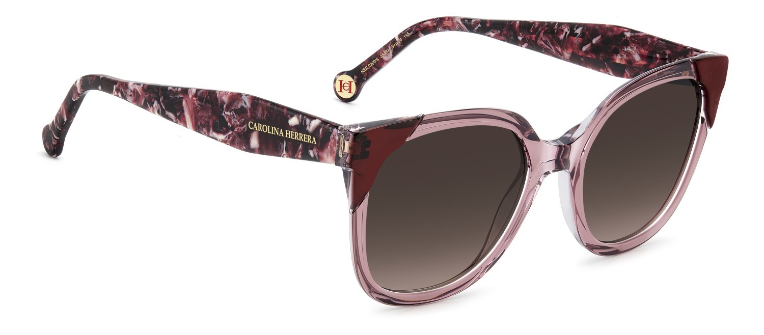 Sunglasses Carolina Herrera Her 0289/S 208027 35J HA color pink shape square lenses brown shaded