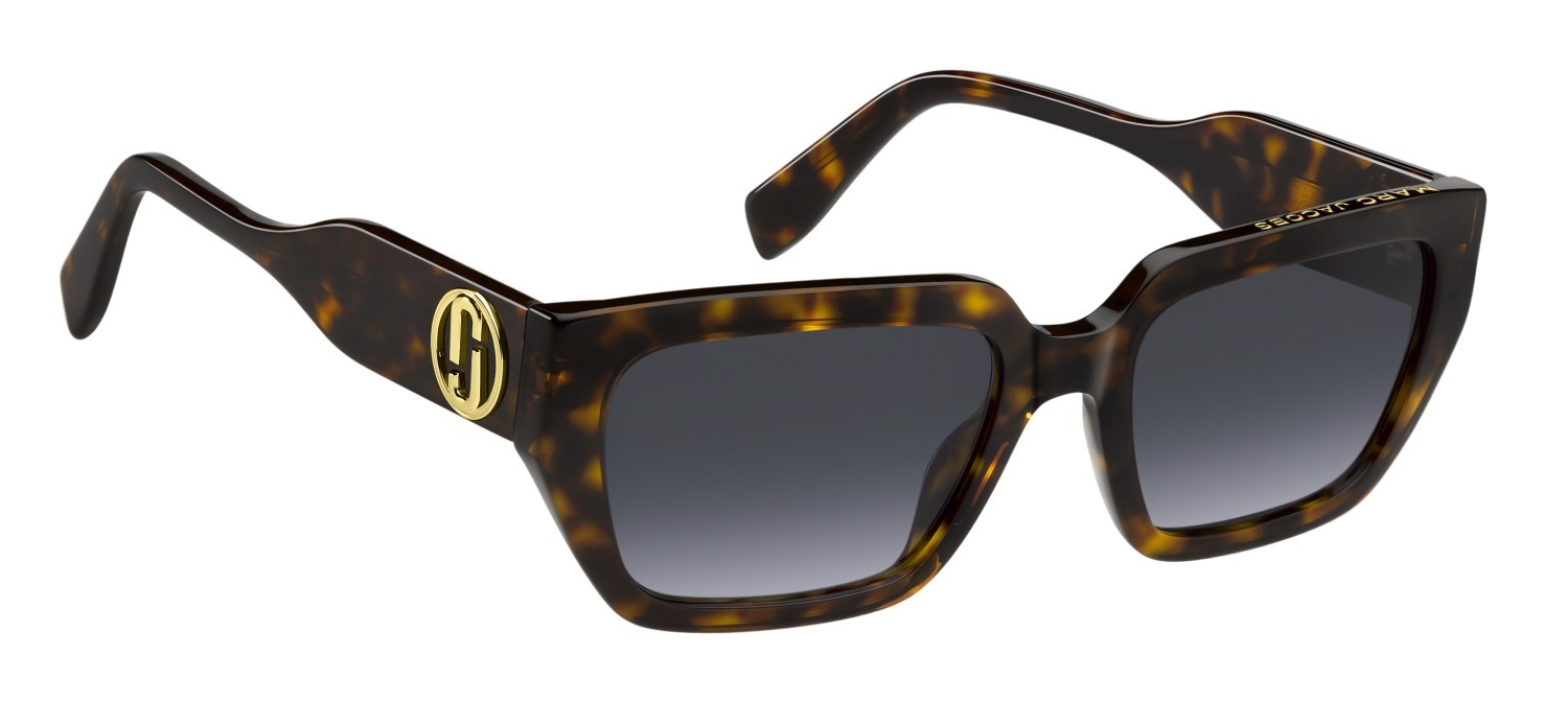 Occhiali da sole Marc Jacobs 809/S 208028 086 GB colore havana forma rettangolare lenti grey azure