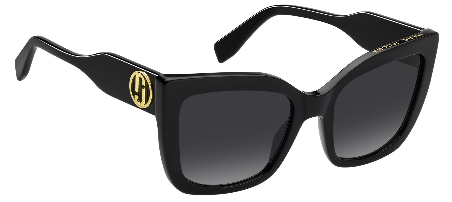 Occhiali da sole Marc Jacobs 811/S 208029 807 9O colore black forma quadrato lenti dark grey shaded